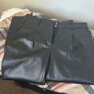 LOFT Dark Faux Leather Trousers
